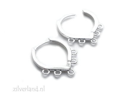 Sterling Zilveren Oorhaken met 5 Oogjes