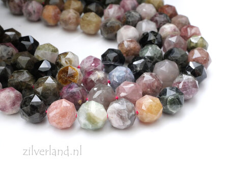 8mm Toermalijn Edelstenen Kralen- Diamond Cut
