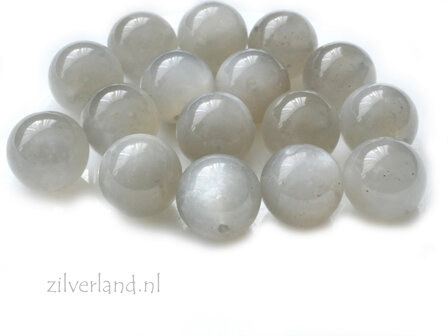 1 Stuk 10mm Grijze Maansteen Kraal