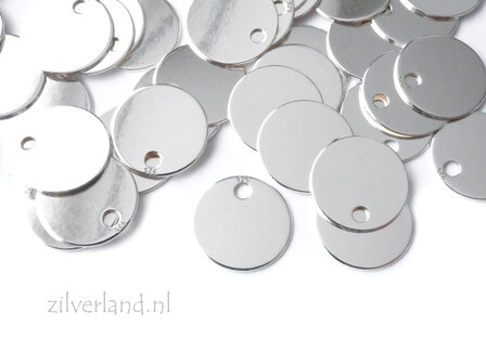 8mm Sterling Zilveren Hangertje, Sieraden Label met Gravure