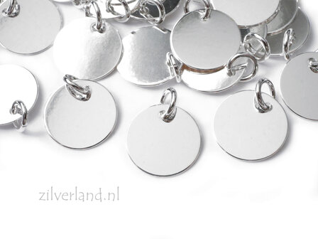 10mm Sterling Zilveren Hangertje, Sieraden Label met Gravure