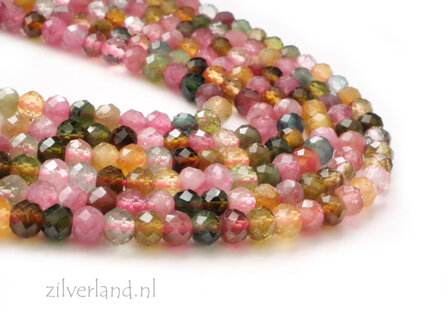 3,0mm x 3,8mm Toermalijn Edelsteen Kralen- Facet