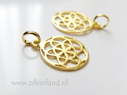 Sterling Zilveren Hanger- Bloem Verguld