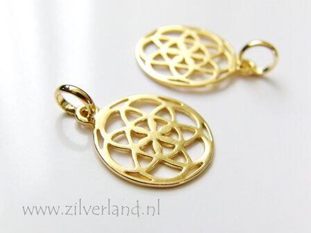 Sterling Zilveren Hanger- Bloem Verguld