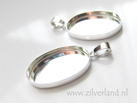25x18mm Sterling Zilveren Hanger voor UV Hars/Resin of Cabochons