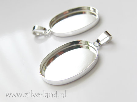 25x18mm Sterling Zilveren Hanger voor UV Hars/Resin of Cabochons