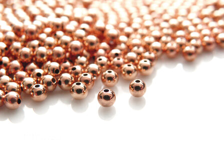 50 Stuks 3mm Zilver 925 Kralen- Rose Verguld