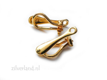 Sterling Zilveren Oorclips- Verguld