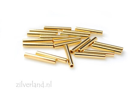 10 Stuks 10mm Sterling Zilveren Buiskralen- Verguld