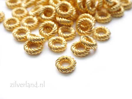 1 Stuk Sterling Zilveren Spacer- Verguld