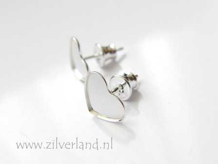 Sterling Zilveren Oorstekers voor Swarovski Heart Kristallen