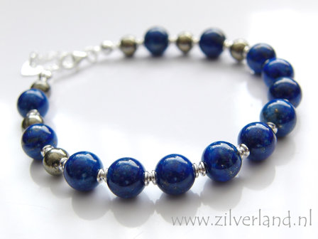 Handgemaakte Zilveren Armband met Lapis Lazuli