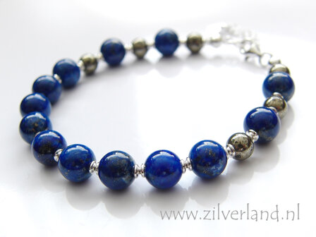 Handgemaakte Zilveren Armband met Lapis Lazuli