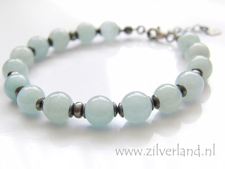 Handgemaakte Zilveren Armband met Aquamarijn