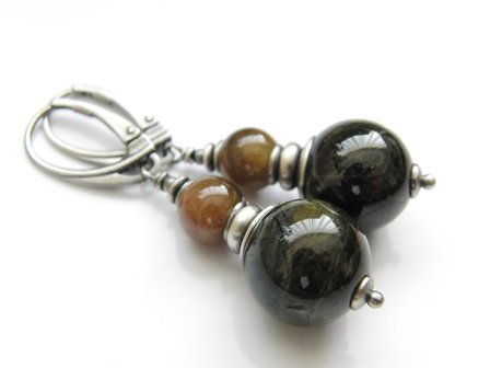 Sieraden Set- Sterling Zilveren Oorbellen en Hanger met Toermalijn