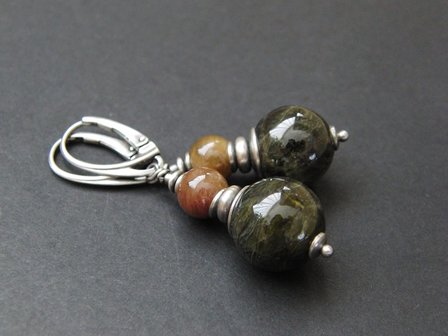 Sieraden Set- Sterling Zilveren Oorbellen en Hanger met Toermalijn