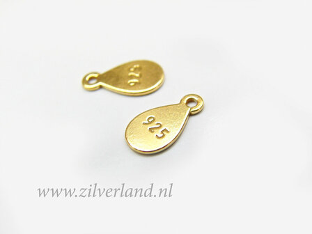 1 Stuk Keurplaatje/Bedeltje Sterling Zilver 925- Verguld
