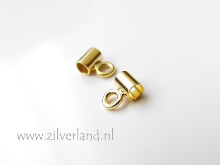 2 Stuks 2,60mm Sterling Zilveren Oog voor Bedel- Verguld
