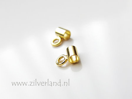 2 Stuks 2,60mm Sterling Zilveren Oog voor Bedel- Verguld