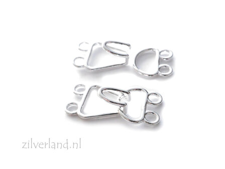 Zilver 925 Sluiting voor Twee Snoeren