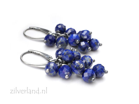 Handgemaakte Zilveren Oorbellen met Lapis Lazuli