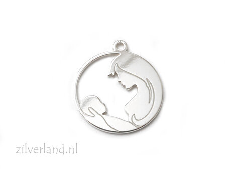 Sterling Zilveren Hanger- Moeder en Kind
