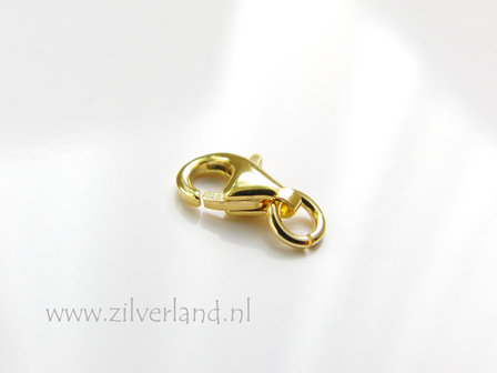 9mm Sterling Zilveren Lobsterslot- Verguld