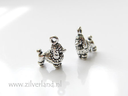 1 Stuk Sterling Zilveren Hond Bedel- Poedel