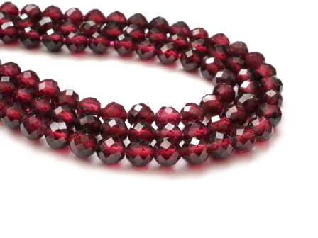 4mm Facet Geslepen Granaat Kralen