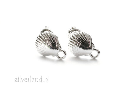 Sterling Zilveren Oorstekers- Schelpjes
