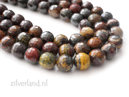 8mm Sunset Tijgerijzer Edelsteen Kralen- Facet