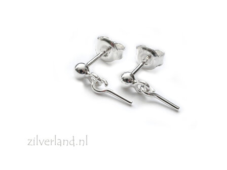 3mm Zilver 925 Oorstekers met Pin