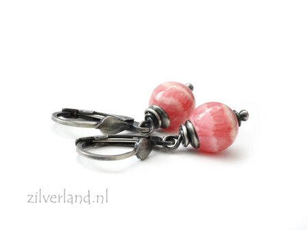 Handgemaakte Oorbellen met Rhodochrosiet Edelstenen