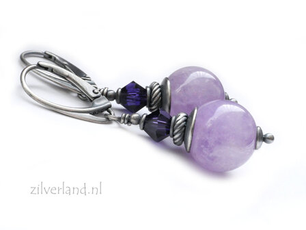 Handgemaakte Edelstenen Oorbellen met Lavendel Amethist