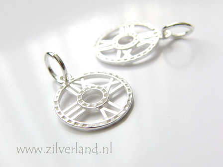1 Stuk Sterling Zilveren Hanger- Klok