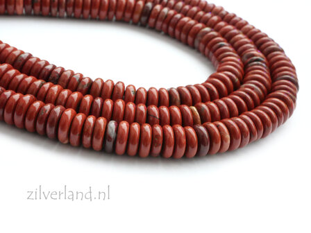 6x2mm Rode Jaspis Edelsteen Kralen- Rondellen
