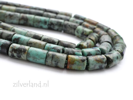 8x6mm Afrikaanse Turkoois Edelstenen Kralen- Buis
