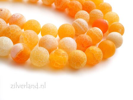 10mm Oranje Vuuragaat Edelstenen Kralen- Mat