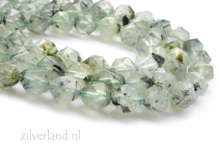 8mm Prehniet Edelsteen Kralen- Star Cut