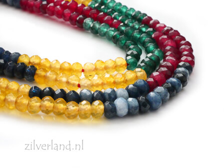 4x3mm Jade Edelstenen Kralen- Facet Rondellen