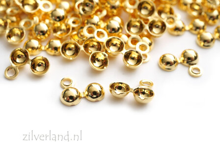 10 Stuks Sterling Zilver 925 Kalotjes- Verguld
