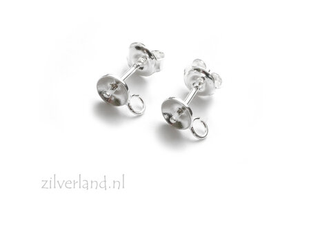5mm Zilver 925 Oorstekers met Pin en Montagering