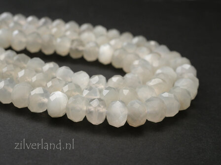 8x5mm Witte Maansteen Edelstenen Kralen- Rondellen