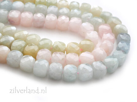 6mm Morganiet Edelstenen Kralen- Kubus