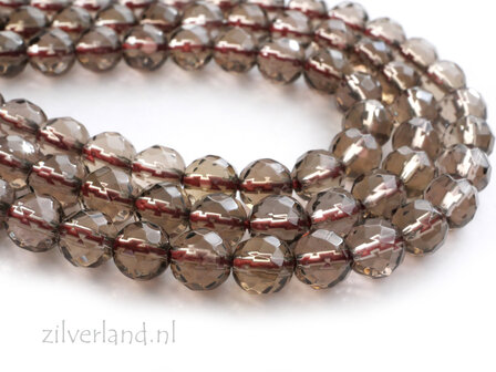 6mm Rookkwarts Edelstenen Kralen- Facet