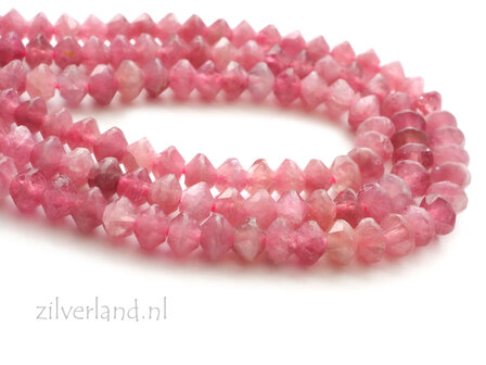 4mm Roze Toermalijn Edelsteen Kralen- Bicone