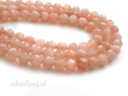 4mm Zonnesteen Edelsteen Kralen- Facet