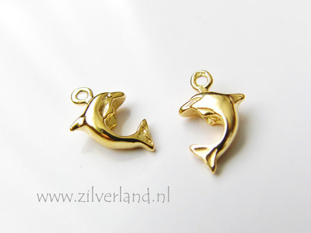 Sterling Zilveren Bedel- Dolfijn Verguld