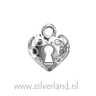 1 Stuk Sterling Zilveren Bedel- Hart Slotje