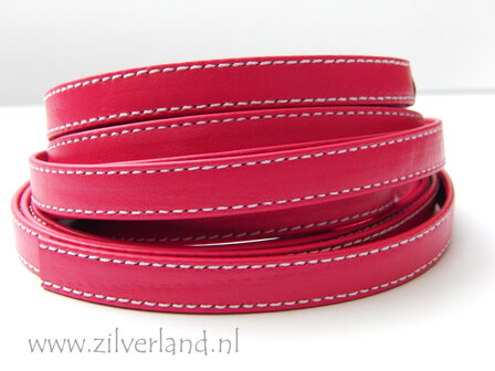 20cm Plat Leerkoord Dubbel Gestikt